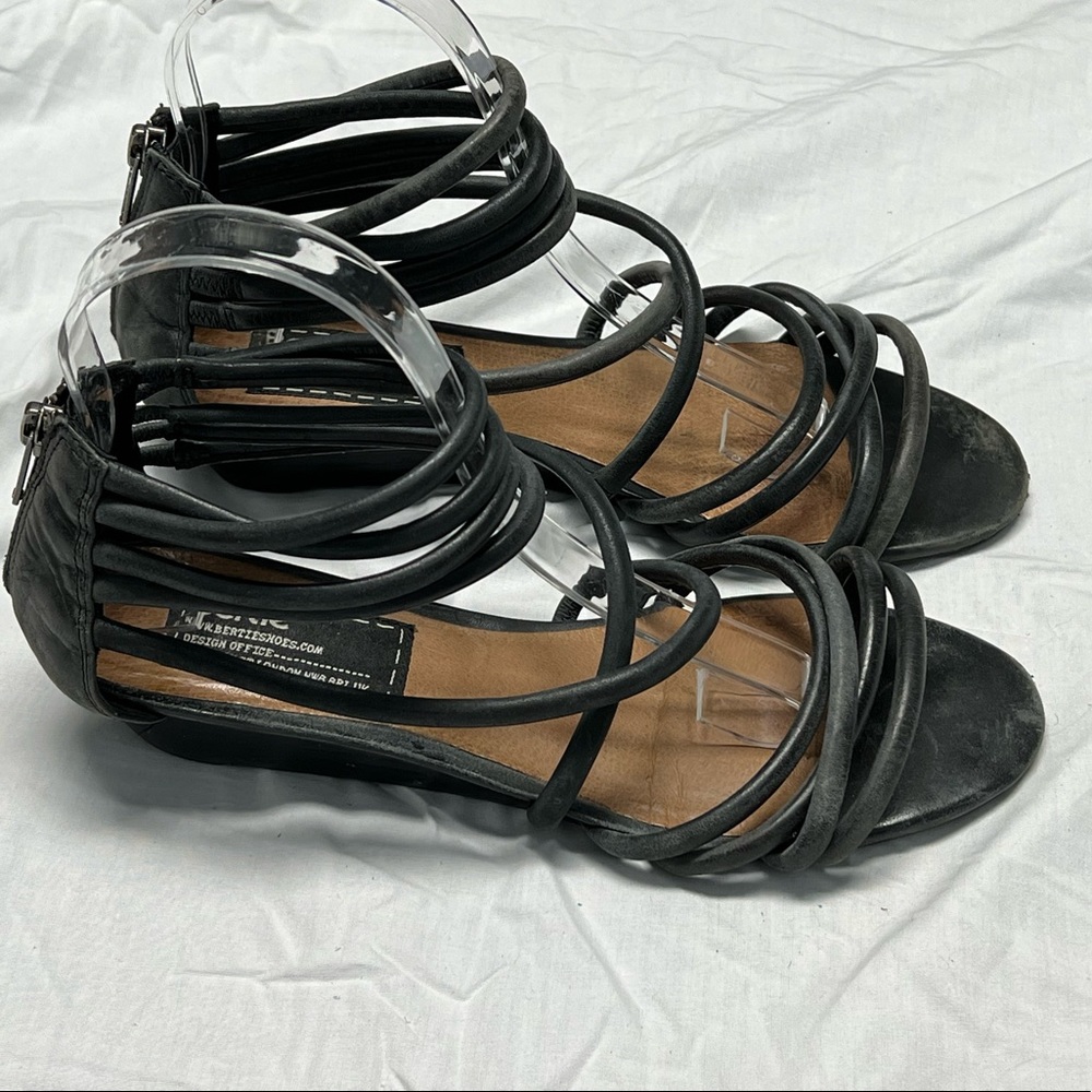 Black Strappy Gladiator Sandals - Women